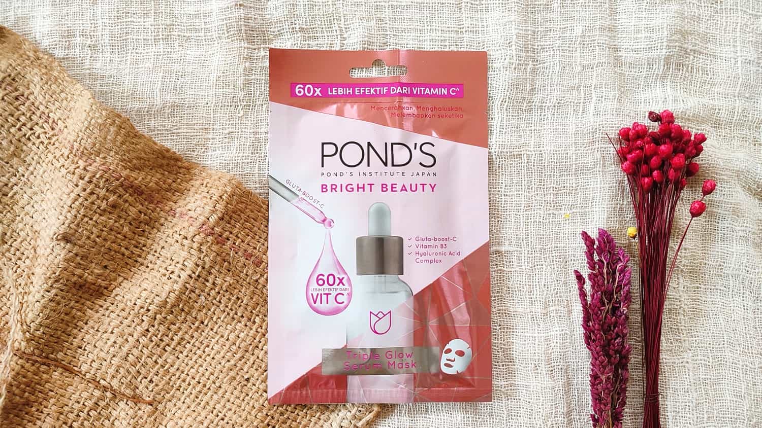 pond's triple glow serum sheet mask
